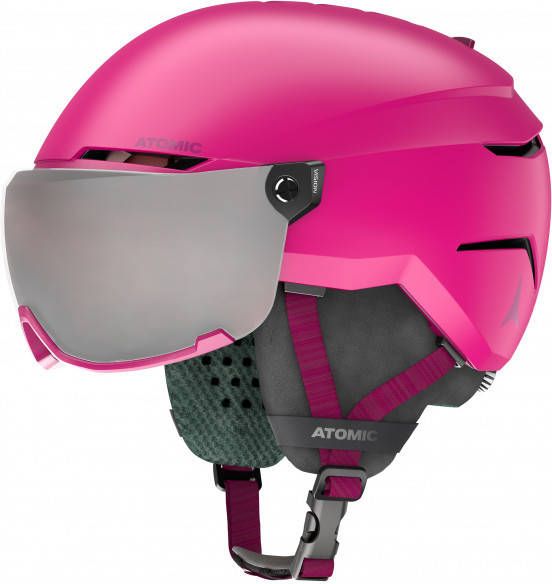 Atomic Kid's Savor Visor Junior Skihelm 52 cm, roze/grijs