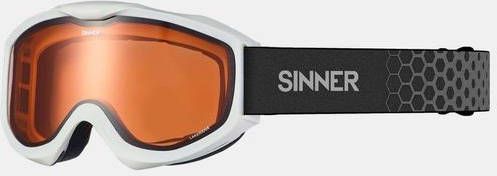 LAKERIDGE SKIBRIL MAT WIT DUBBELE ORANJE LENS kopen? | SINNER