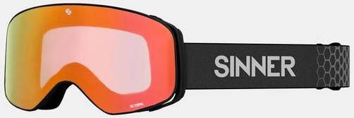 OLYMPIA SKIBRIL MAT ZWART ORANJE SPIEGELLENS kopen? | SINNER