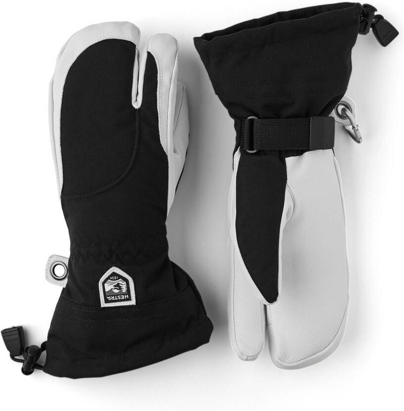 Hestra Heli Ski 3 Finger Handschoen Dames Zwart/Wit
