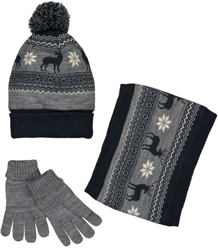 LA REDOUTE COLLECTIONS 3 delig ensemble muts, snood en handschoenen