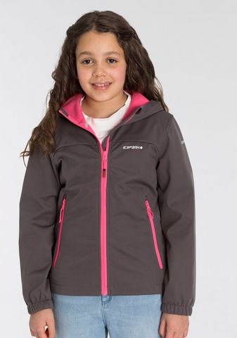 Icepeak outdoor softshell jas Kleve jr grijs/koraal