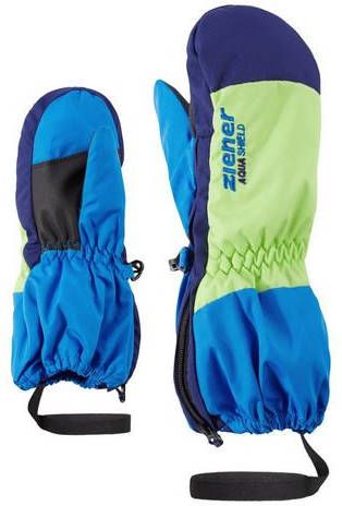 Ziener skihandschoenen Levi AS Mini blauw/limegroen