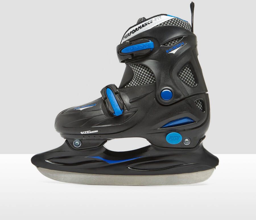 NIJDAM hardboot adjustable ijshockeyschaatsen zwart/blauw kinderen
