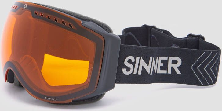 EMERALD SKIBRIL MAT ZWART ORANJE LENS kopen? | SINNER