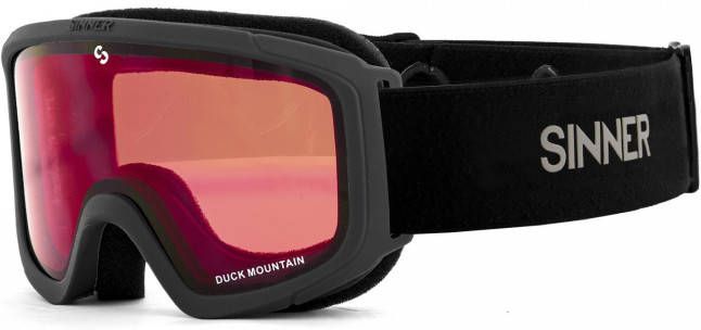 DUCK MOUNTAIN SKIBRIL KIDS MAT ZWART RODE SPIEGEL LENS kopen? | SINNER