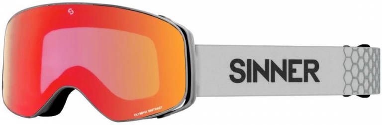 OLYMPIA + SKIBRIL MAT LICHTGRIJS RODE SINTRAST® LENS kopen? | SINNER