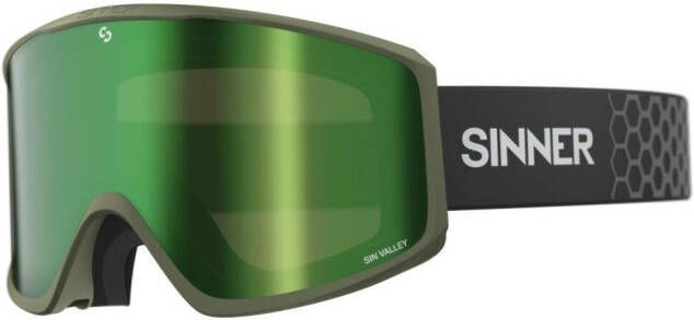 SIN VALLEY + SKIBRIL GROEN FRAME GROENE SPIEGELLENS + ORANJE SINTEC®-LENS kopen? | SINNER
