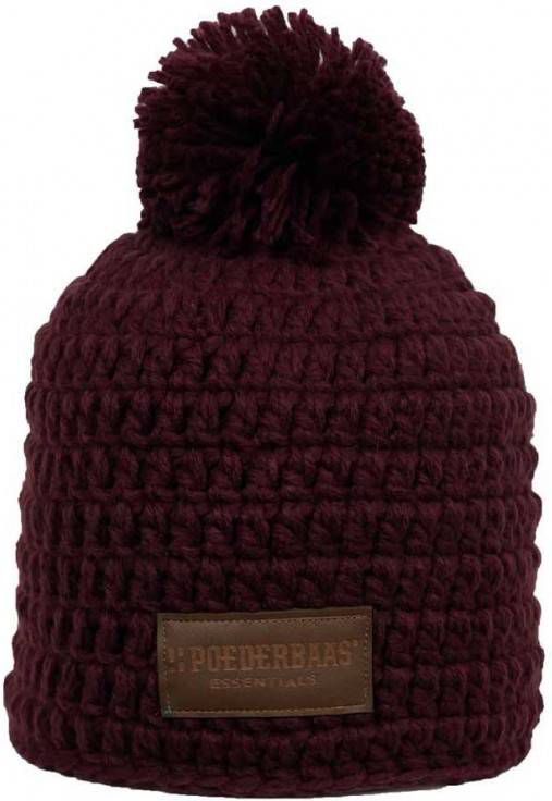 Poederbaas Beanie daily life Donker Rood gehaakte Skimuts